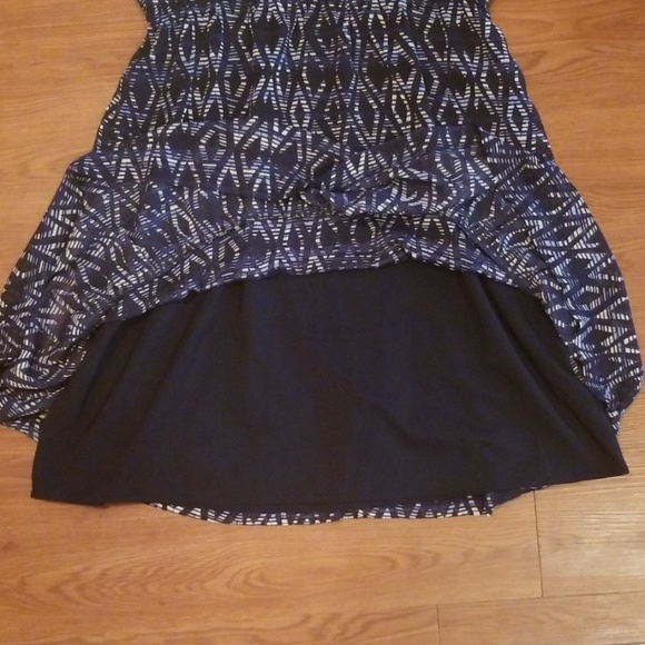 GAP Large Sheer Blue Geometric Summer Dress - Picture 4 of 8